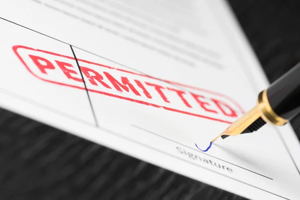 PERMITTED stamp on immigration document — representing a successful South African immigration outcome
